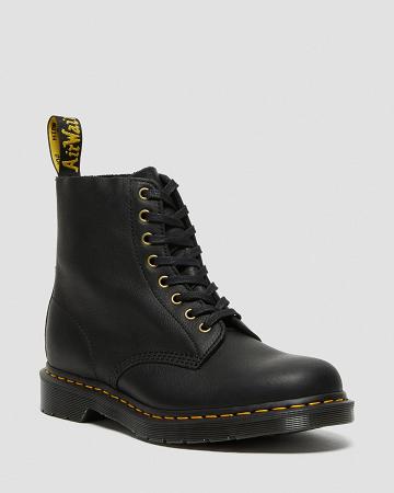 Black Men's Dr Martens 1460 Pascal Ambassador Leather Lace Up Boots | CA 522AHK